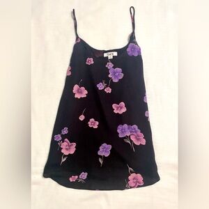 Bar Iii Top | Bar Iii Sleeveless Spaghetti Straps Black Floral Design |Size: S |